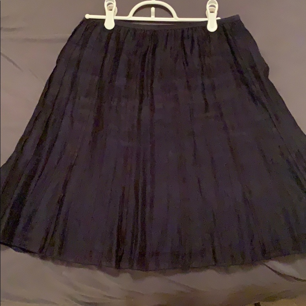 Navy blue pleated skirt